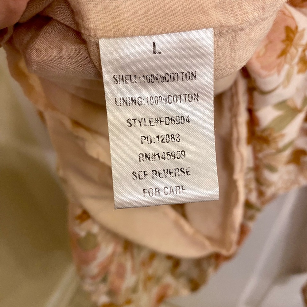 DRESS FORUM BOHO FLORAL MINI DRESS PUFF SLEEVES AND BOW COASTAL COWGIRL LARGE - Picture 16 of 16